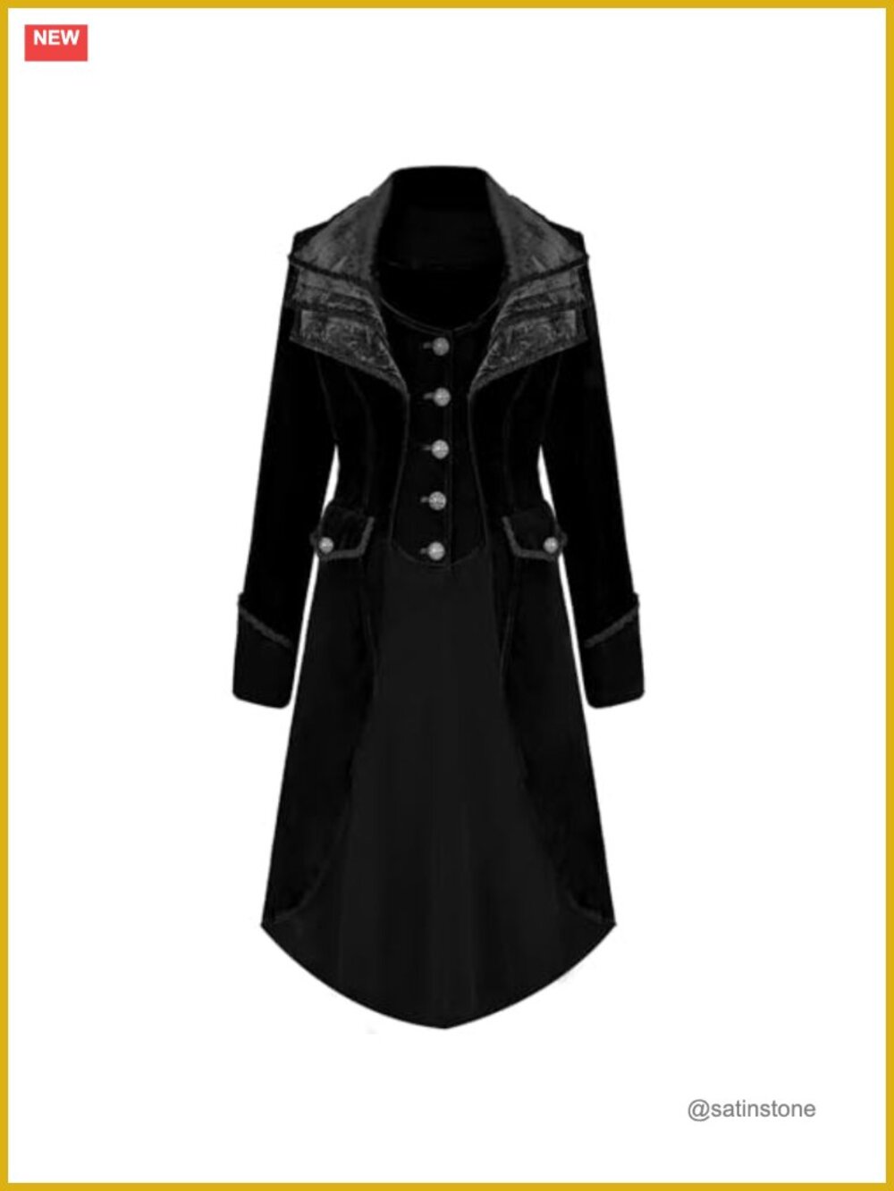 Victorian Gothic Steampunk Velvet Long Sleeve Jacket Coat Costume
